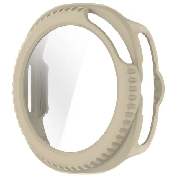 PC FULL COVER Plastový kryt so sklom pre Samsung Galaxy Watch8 Classic 46mm IVORY
