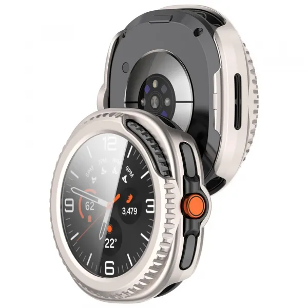 PC FULL COVER Plastový kryt so sklom pre Samsung Galaxy Watch8 Classic 46mm STARLIGHT