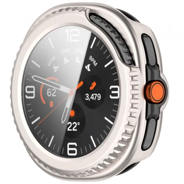 PC FULL COVER Plastový kryt so sklom pre Samsung Galaxy Watch8 Classic 46mm STARLIGHT