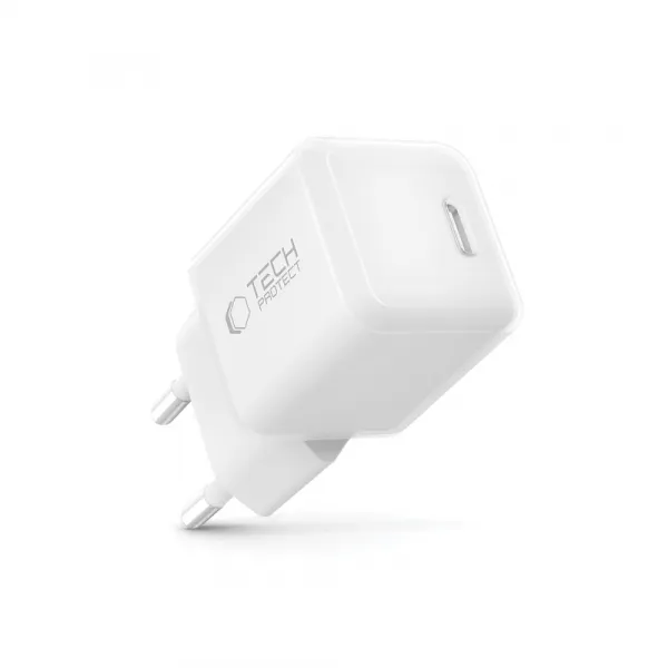 Tech-Protect NCM25 1-portová sieťová nabíjačka PD 25W, biela