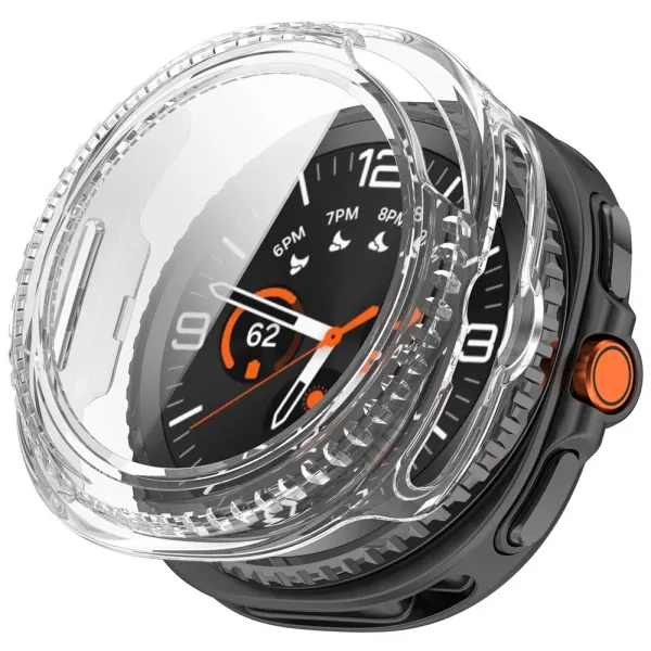 PC FULL COVER Plastový kryt so sklom pre Samsung Galaxy Watch8 Classic 46mm priehľadný