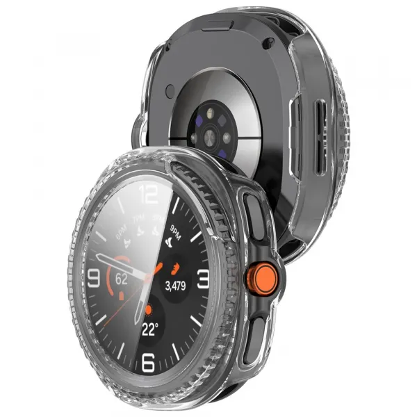 PC FULL COVER Plastový kryt so sklom pre Samsung Galaxy Watch8 Classic 46mm priehľadný