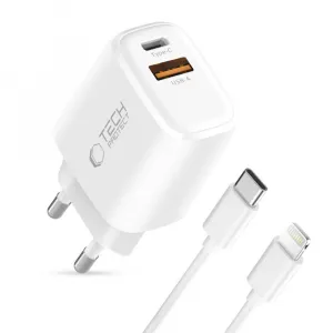 Tech-Protect NCA30 sieťová nabíjačka 30W PD QC + kábel Lightning, biela