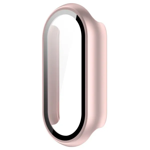 PC FULL COVER Plastový kryt so sklom pre Xiaomi Smart Band 10 / 10 NFC metalický ružový