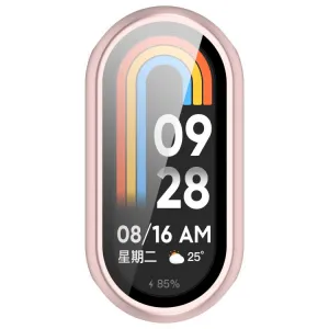 PC FULL COVER Plastový kryt so sklom pre Xiaomi Smart Band 10 / 10 NFC metalický ružový
