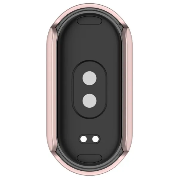 PC FULL COVER Plastový kryt so sklom pre Xiaomi Smart Band 10 / 10 NFC metalický ružový