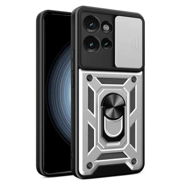 RING CAMERA Kryt s držiakom pre Motorola Edge 50 strieborný