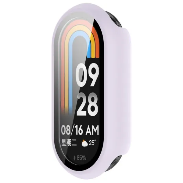 PC FULL COVER Plastový kryt so sklom pre Xiaomi Smart Band 10 / 10 NFC fialový