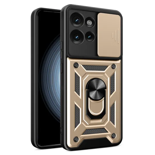 RING CAMERA Kryt s držiakom pre Motorola Edge 50 zlatý