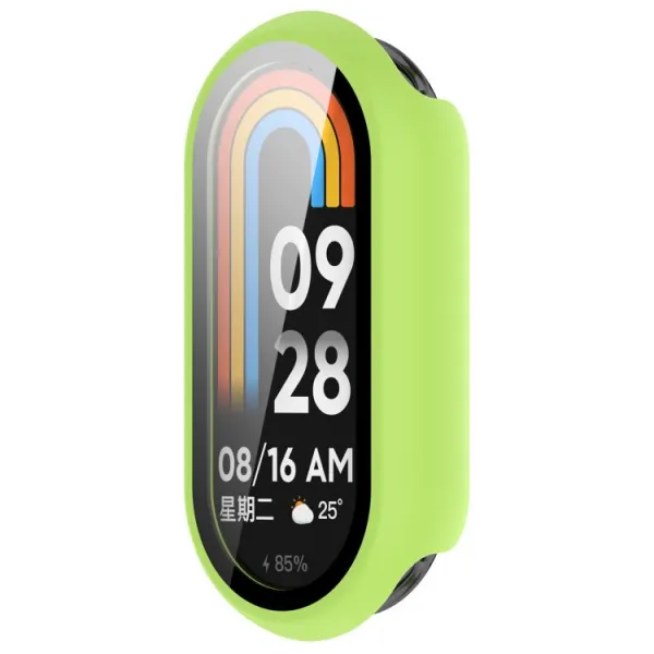 PC FULL COVER Plastový kryt so sklom pre Xiaomi Smart Band 10 / 10 NFC svetlozelený