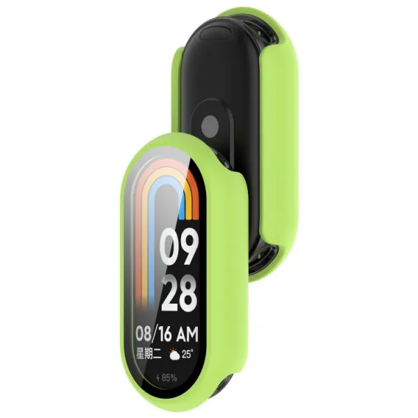 PC FULL COVER Plastový kryt so sklom pre Xiaomi Smart Band 10 / 10 NFC svetlozelený