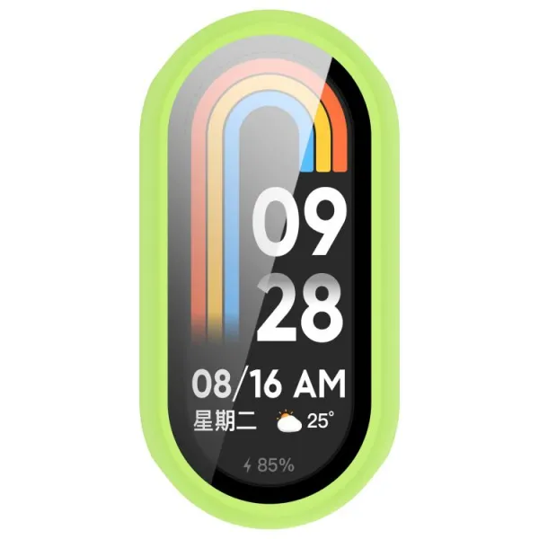 PC FULL COVER Plastový kryt so sklom pre Xiaomi Smart Band 10 / 10 NFC svetlozelený