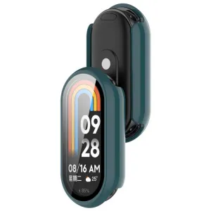 PC FULL COVER Plastový kryt so sklom pre Xiaomi Smart Band 10 / 10 NFC tmavozelený