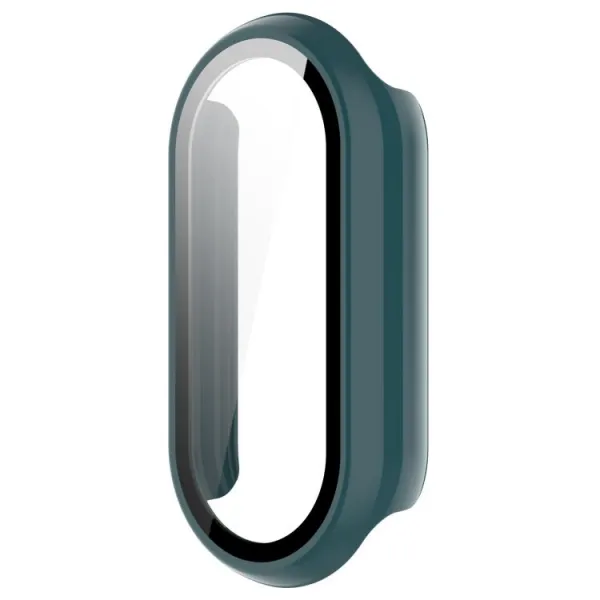 PC FULL COVER Plastový kryt so sklom pre Xiaomi Smart Band 10 / 10 NFC tmavozelený
