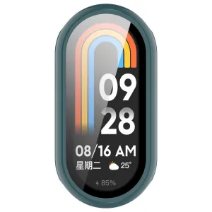 PC FULL COVER Plastový kryt so sklom pre Xiaomi Smart Band 10 / 10 NFC tmavozelený