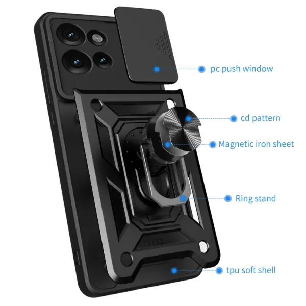 RING CAMERA Kryt s držiakom pre Motorola Edge 50 čierny