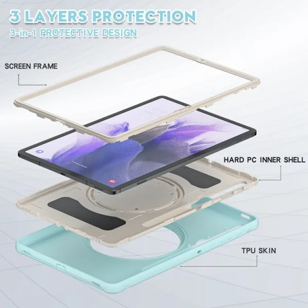 STANDING ULTRA Odolný kryt pre Samsung Galaxy Tab S8+ / S7+ / S7 FE ICE BLUE