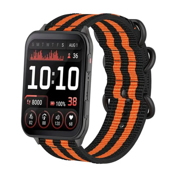 NYLON Vymeniteľný remienok pre Garmin Venu X1 BLACK-ORANGE