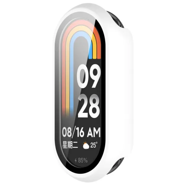 PC FULL COVER Plastový kryt so sklom pre Xiaomi Smart Band 10 / 10 NFC biely