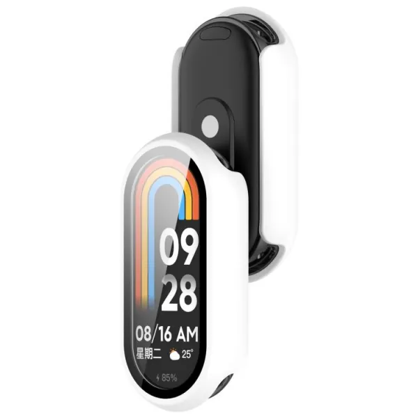 PC FULL COVER Plastový kryt so sklom pre Xiaomi Smart Band 10 / 10 NFC biely