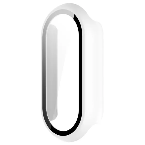 PC FULL COVER Plastový kryt so sklom pre Xiaomi Smart Band 10 / 10 NFC biely