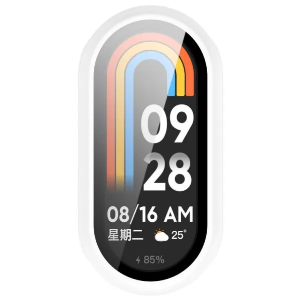 PC FULL COVER Plastový kryt so sklom pre Xiaomi Smart Band 10 / 10 NFC biely