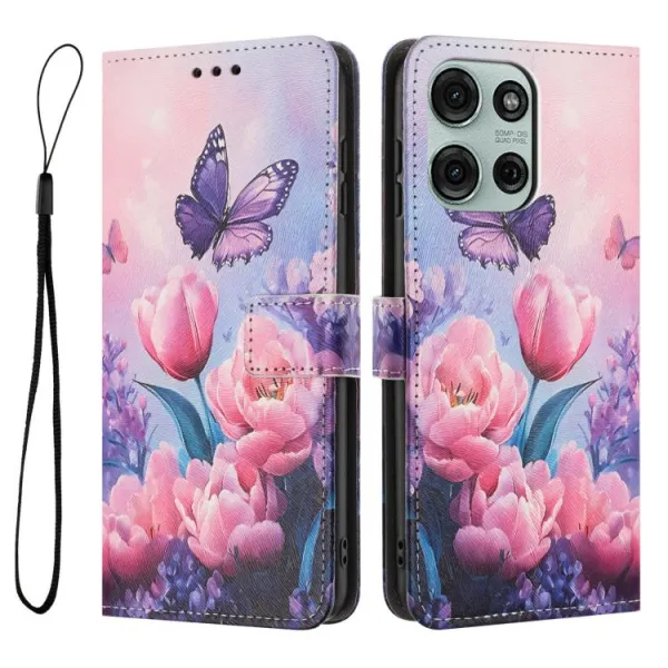ART Peňaženkový obal pre Motorola Moto G86 5G PINK FLOWER