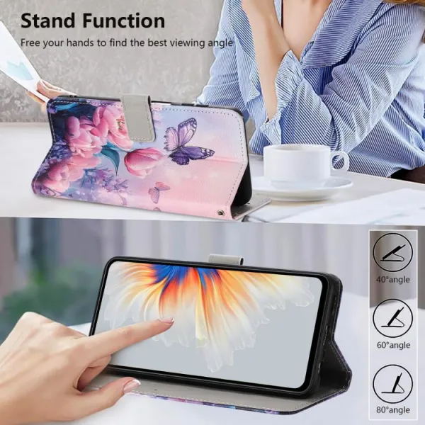 ART Peňaženkový kryt pre Honor 400 Smart 5G / Honor X7d PINK BUTTERFLY