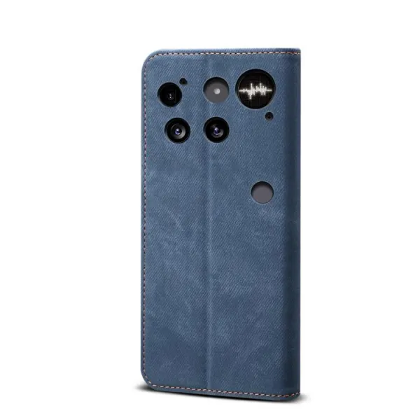 DENIM Peňaženkový kryt pre Nothing Phone (3) modrý