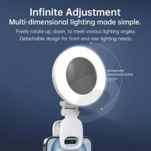 PROTEMIO CLIP-ON Selfie ring so zrkadlom ružový