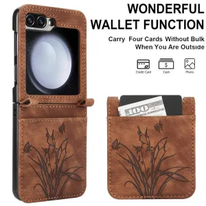 ART ORCHID Peňaženkové puzdro pre Samsung Galaxy Z Flip7 FE 5G / Flip6 5G hnedé