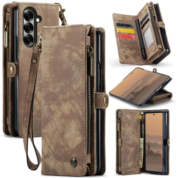 WALLET Ochranný kryt s peňaženkou 2v1 pre Samsung Galaxy Z Fold7 5G hnedý