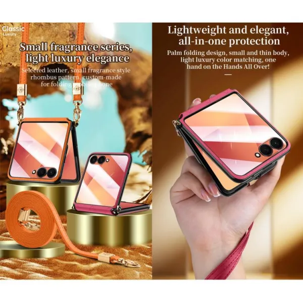 SULADA ELEGANT Ochranný kryt s remienkom Samsung Galaxy Z Flip7 5G čierny