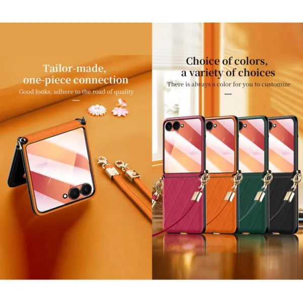SULADA ELEGANT Ochranný kryt s remienkom Samsung Galaxy Z Flip7 5G čierny