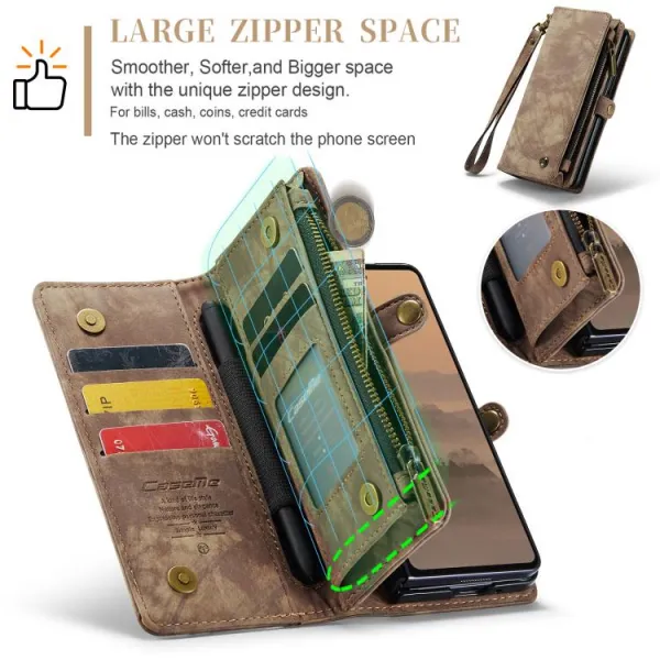 WALLET Ochranný kryt s peňaženkou 2v1 pre Samsung Galaxy Z Fold7 5G hnedý