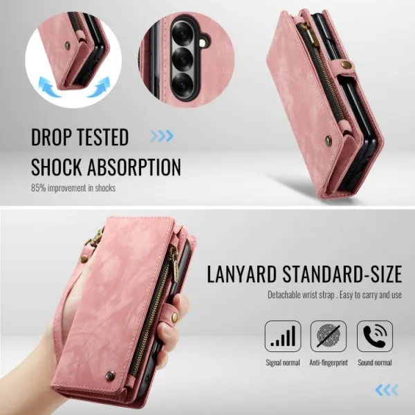 WALLET Ochranný kryt s peňaženkou 2v1 pre Samsung Galaxy Z Fold7 5G ružový