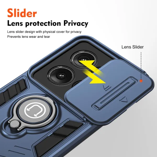 CAMPROTECT Obal s držiakom pre Motorola Edge 50 modrý