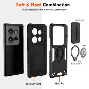 CAMPROTECT Obal s držiakom pre Motorola Edge 50 čierny