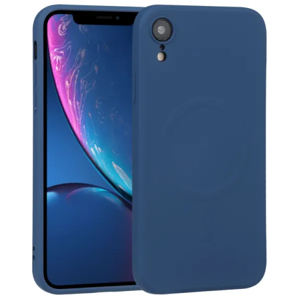 RUBBER MAGSAFE Silikónový kryt pre Apple iPhone XR tmavomodrý