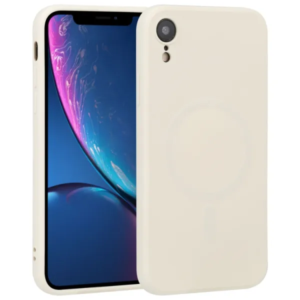 RUBBER MAGSAFE Silikónový kryt pre Apple iPhone XR mliečny