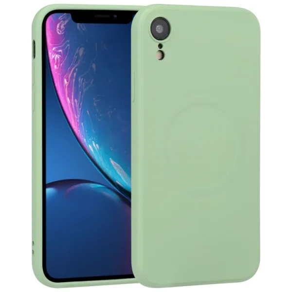 RUBBER MAGSAFE Silikónový kryt pre Apple iPhone XR svetlozelený