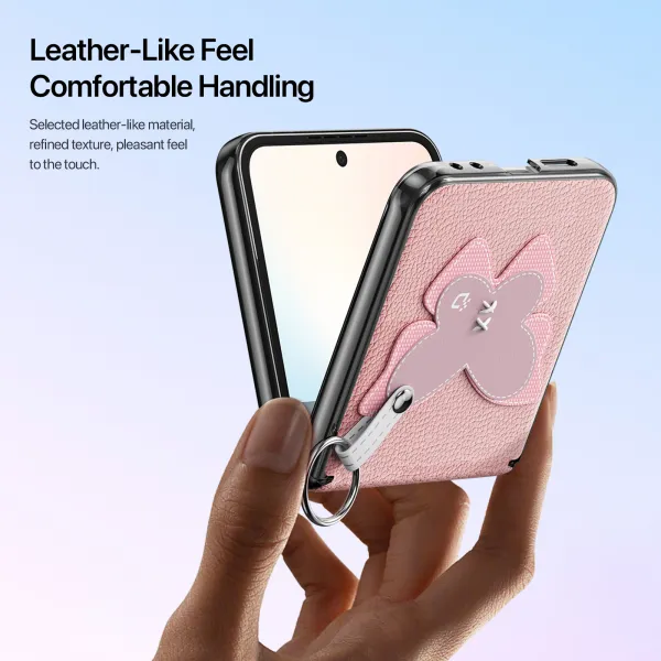 DUX LUVY Obal so šnúrkou pre Samsung Galaxy Z Flip7 FE 5G / Flip6 5G PINK BUTTERFLY