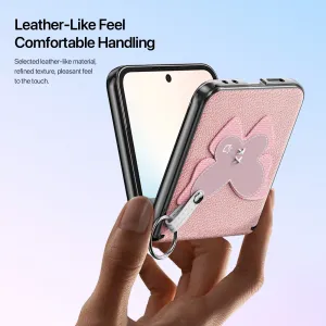DUX LUVY Obal so šnúrkou pre Samsung Galaxy Z Flip7 FE 5G / Flip6 5G PINK BUTTERFLY