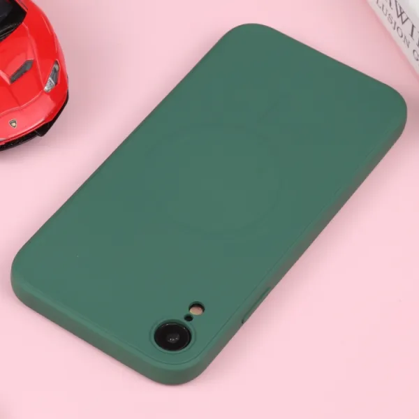 RUBBER MAGSAFE Silikónový kryt pre Apple iPhone XR tmavozelený
