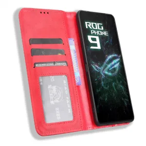 BUSINESS Peňaženkové puzdro pre Asus ROG Phone 9 / ROG Phone 9 Pro červené