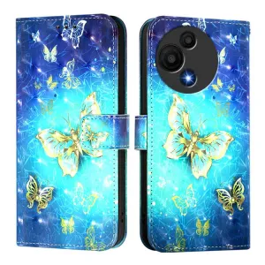 ART Peňaženkový kryt pre TCL 605 / TCL 60 SE GOLDEN BUTTERFLY