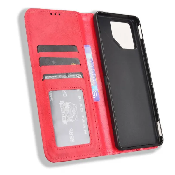 BUSINESS Peňaženkové puzdro pre Asus ROG Phone 9 / ROG Phone 9 Pro červené