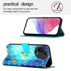ART Peňaženkový kryt pre TCL 605 / TCL 60 SE GOLDEN BUTTERFLY