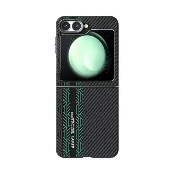ABEEL RELIEF Ochranný obal pre Samsung Galaxy Z Flip7 FE 5G / Flip6 5G BLACK-GREEN