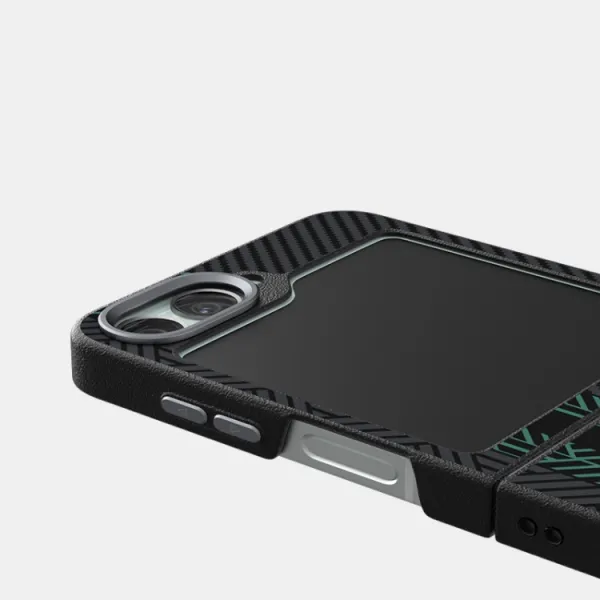 ABEEL RELIEF Ochranný obal pre Samsung Galaxy Z Flip7 FE 5G / Flip6 5G BLACK-GREEN